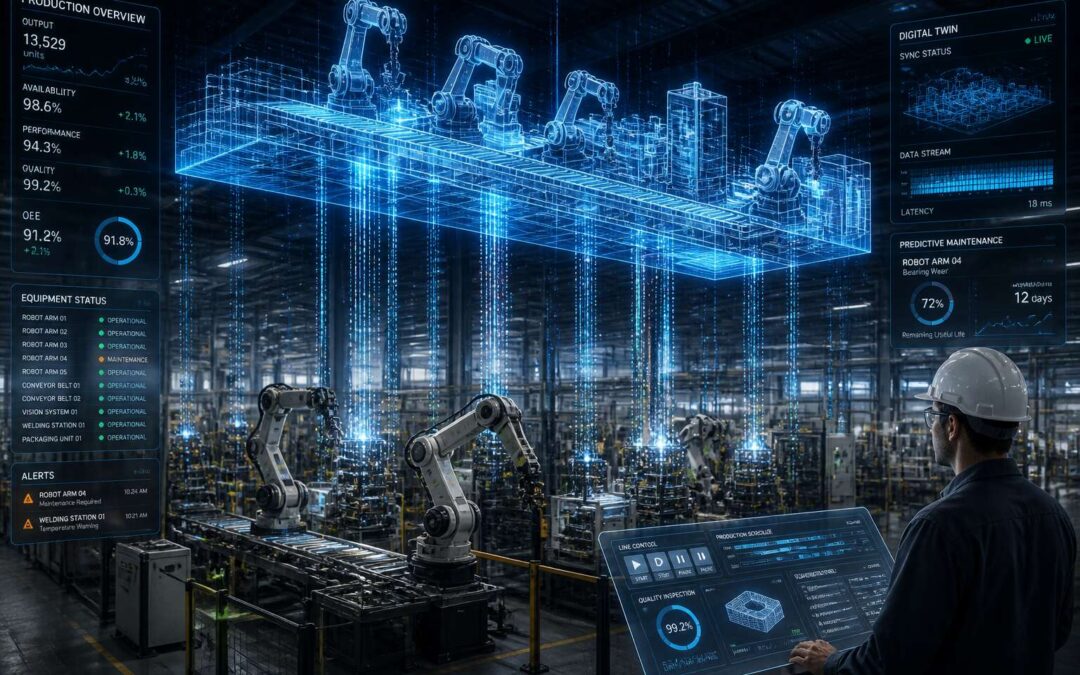 Industry 4.0 Digital Twin creates real-time virtual replicas for smarter manufacturing.